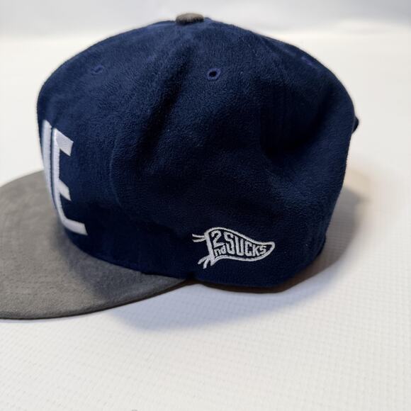 Hall Of Fame 2nd Sucks Hat Cap Snap Back Mens Navy Gray Suede FAME Embroidered - Picture 3 of 9